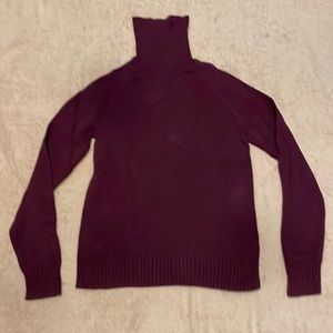 Purple Knit Turtleneck Sweater